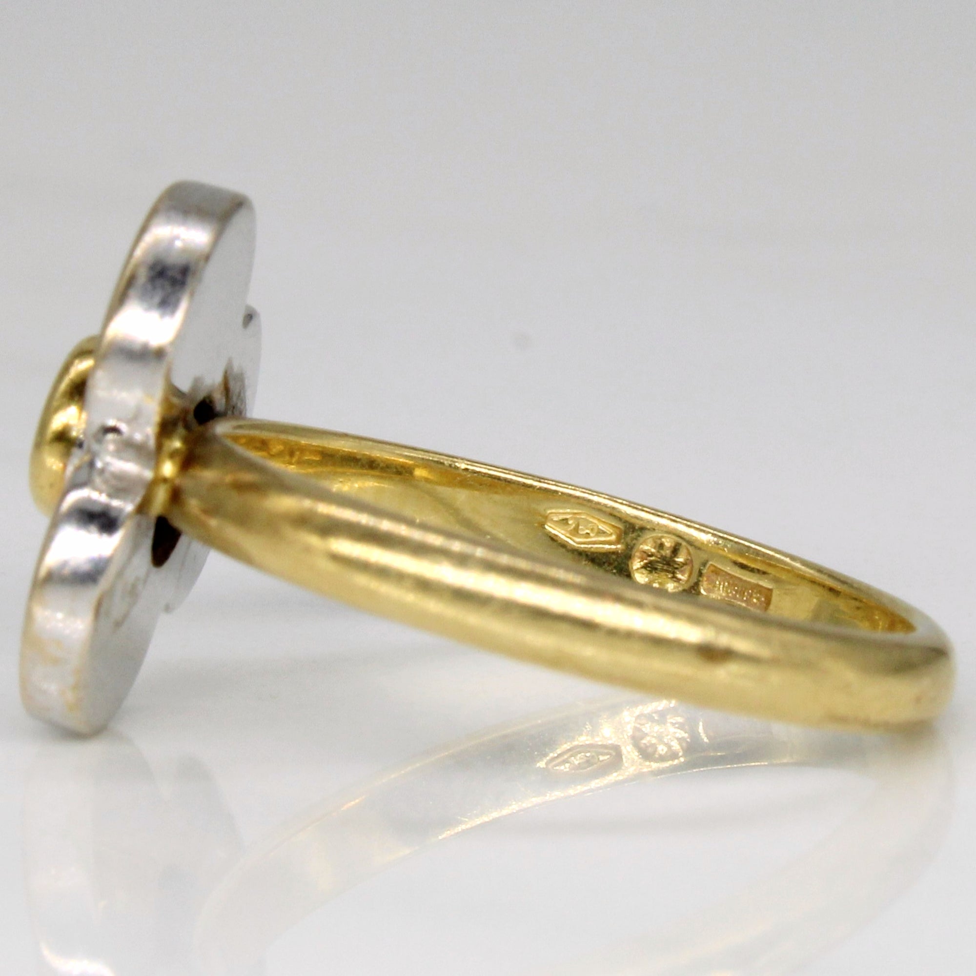 18k Two Tone Gold Flower Ring | SZ 5.5 |