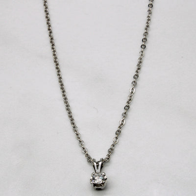 Solitaire Diamond Pendant Necklace | 0.13ct | 16