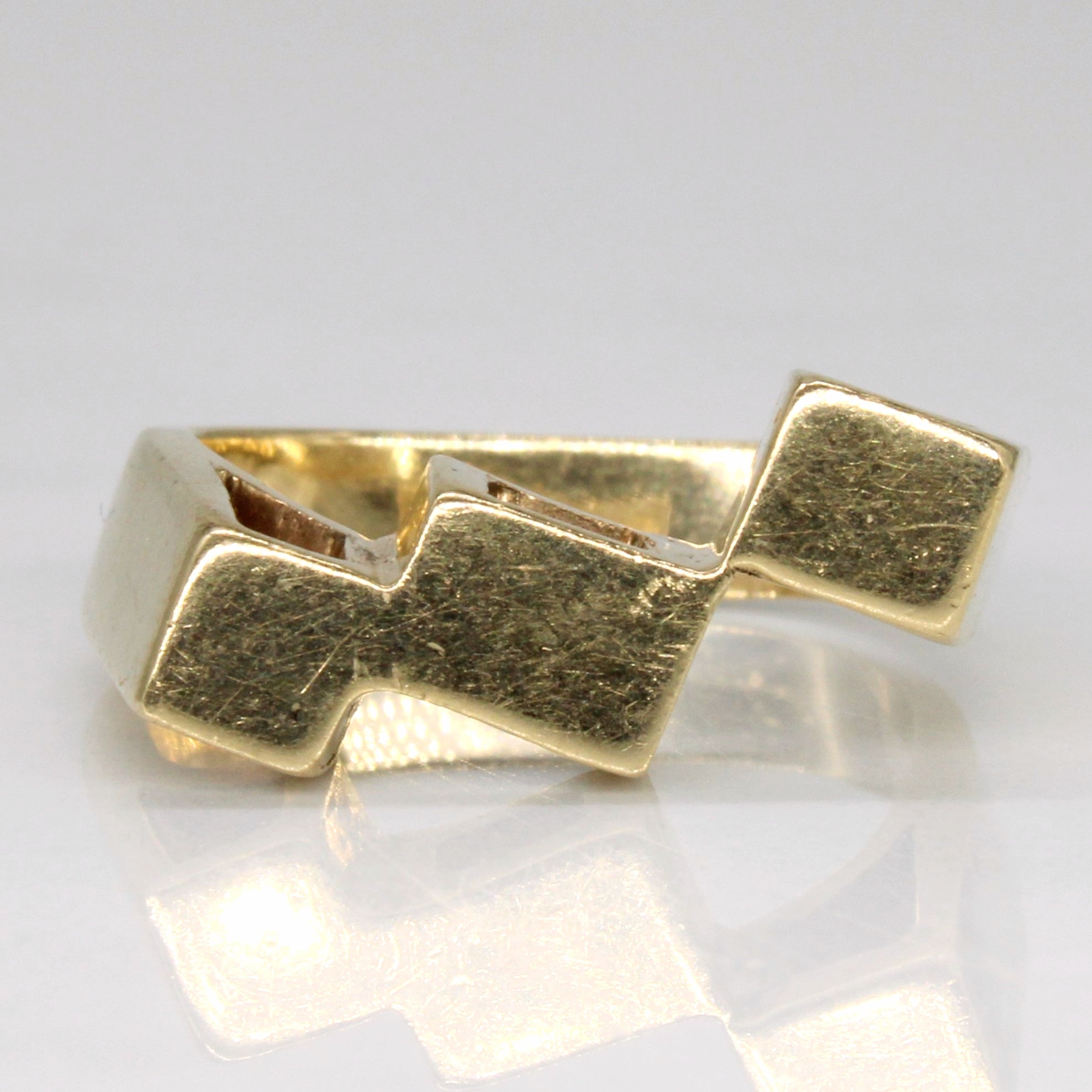 14k Yellow Gold Geometric Ring | SZ 6.25 |