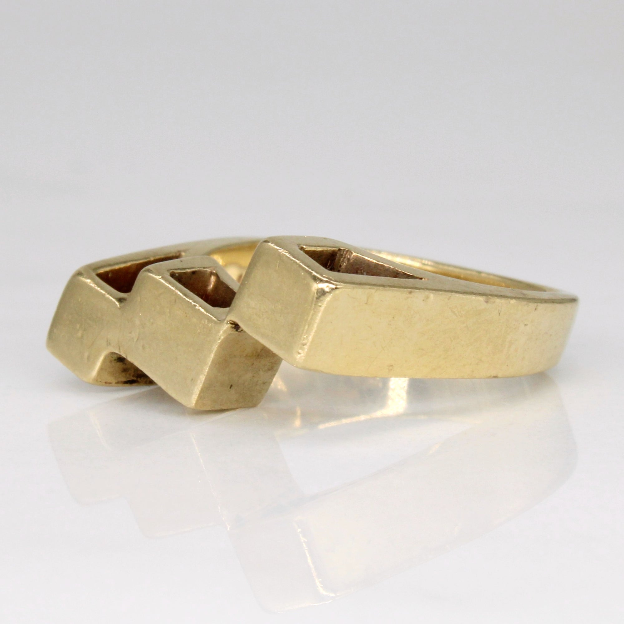 14k Yellow Gold Geometric Ring | SZ 6.25 |