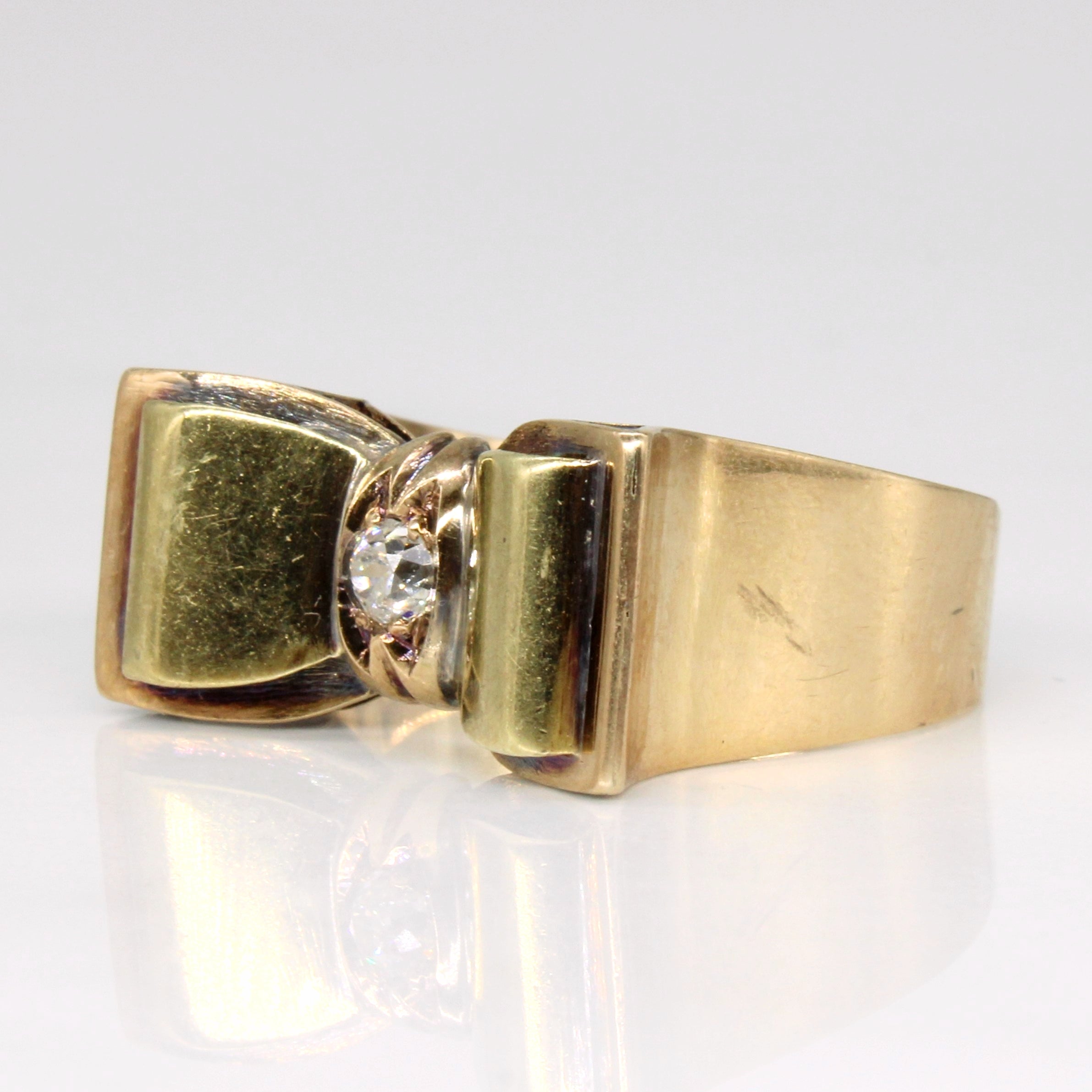 Bague nœud papillon en diamant | 0,15 ct | Taille 8,75 | 