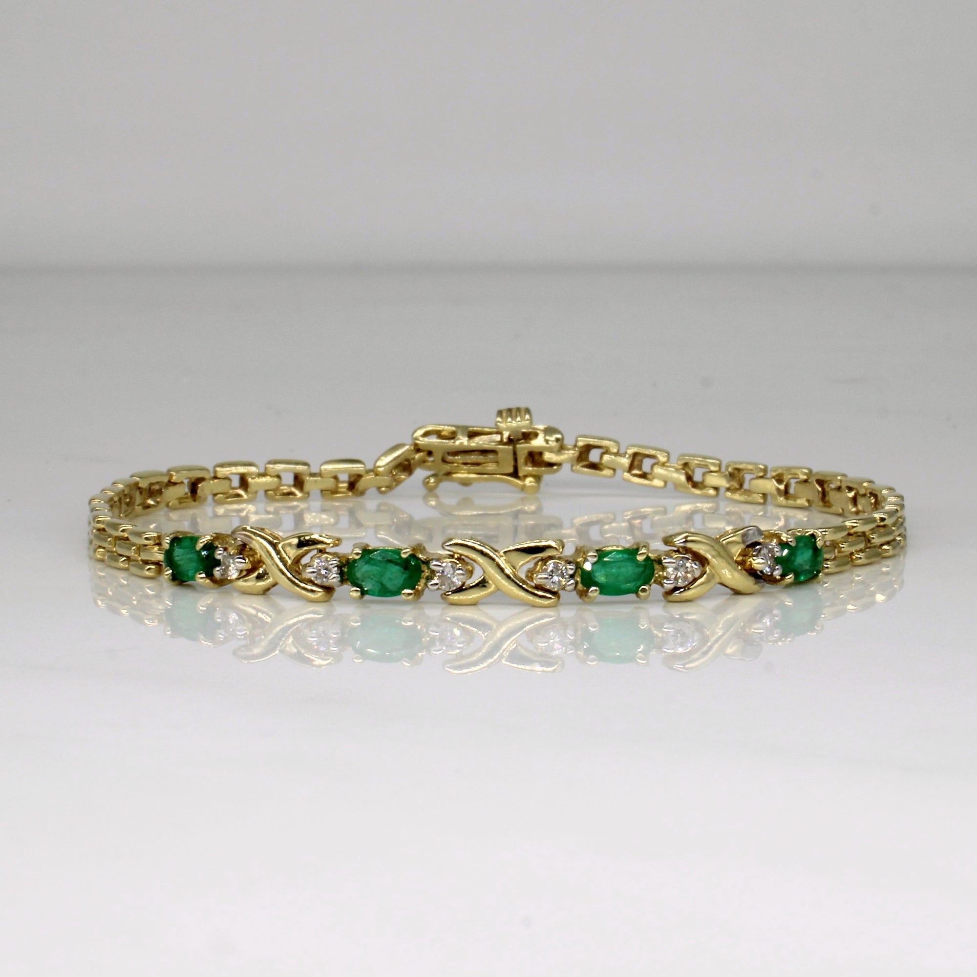 Emerald & Diamond Bracelet | 0.76ctw, 0.14ctw | 7