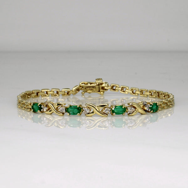 Emerald & Diamond Bracelet | 0.76ctw, 0.14ctw | 7