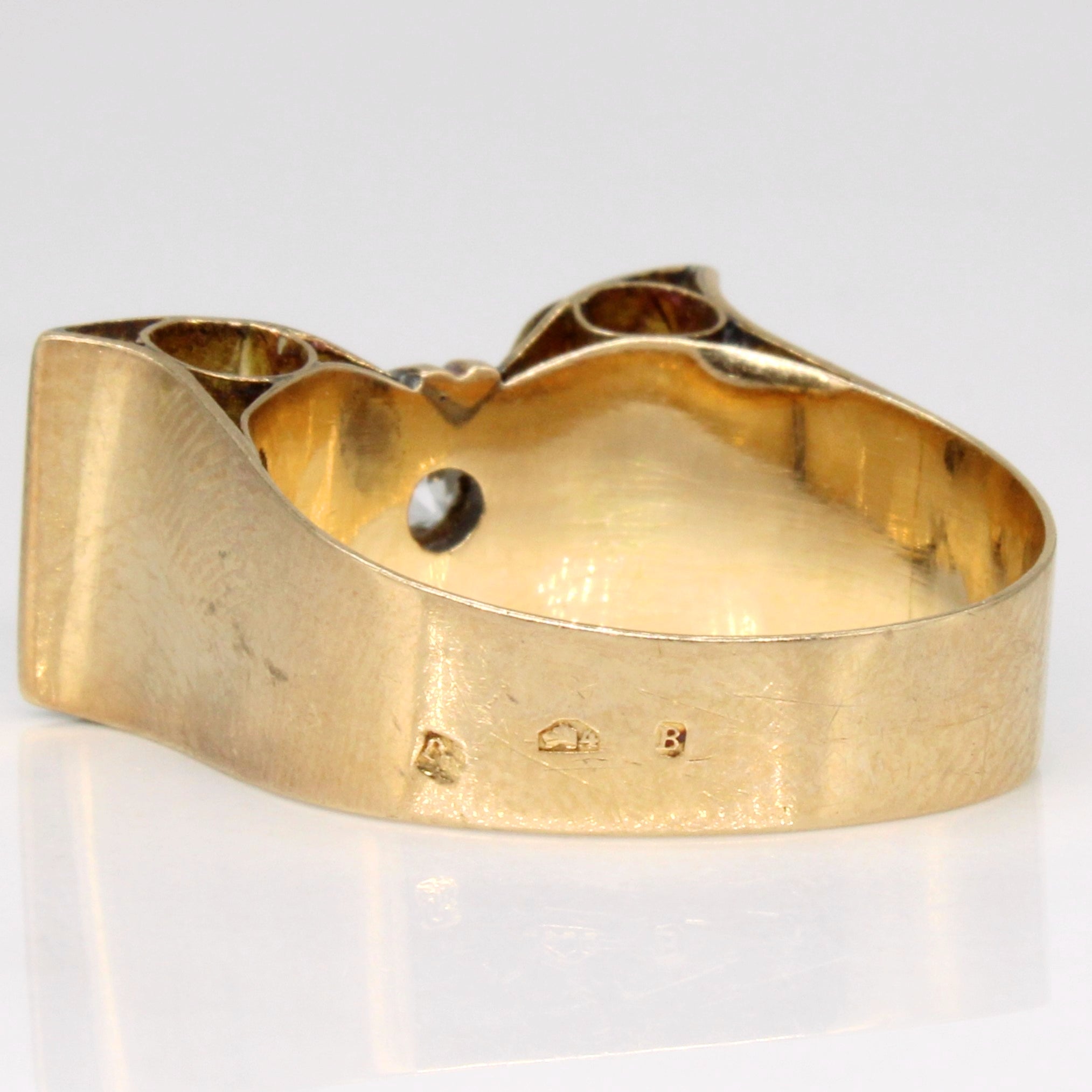 Bague nœud papillon en diamant | 0,15 ct | Taille 8,75 | 