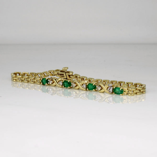 Emerald & Diamond Bracelet | 0.76ctw, 0.14ctw | 7