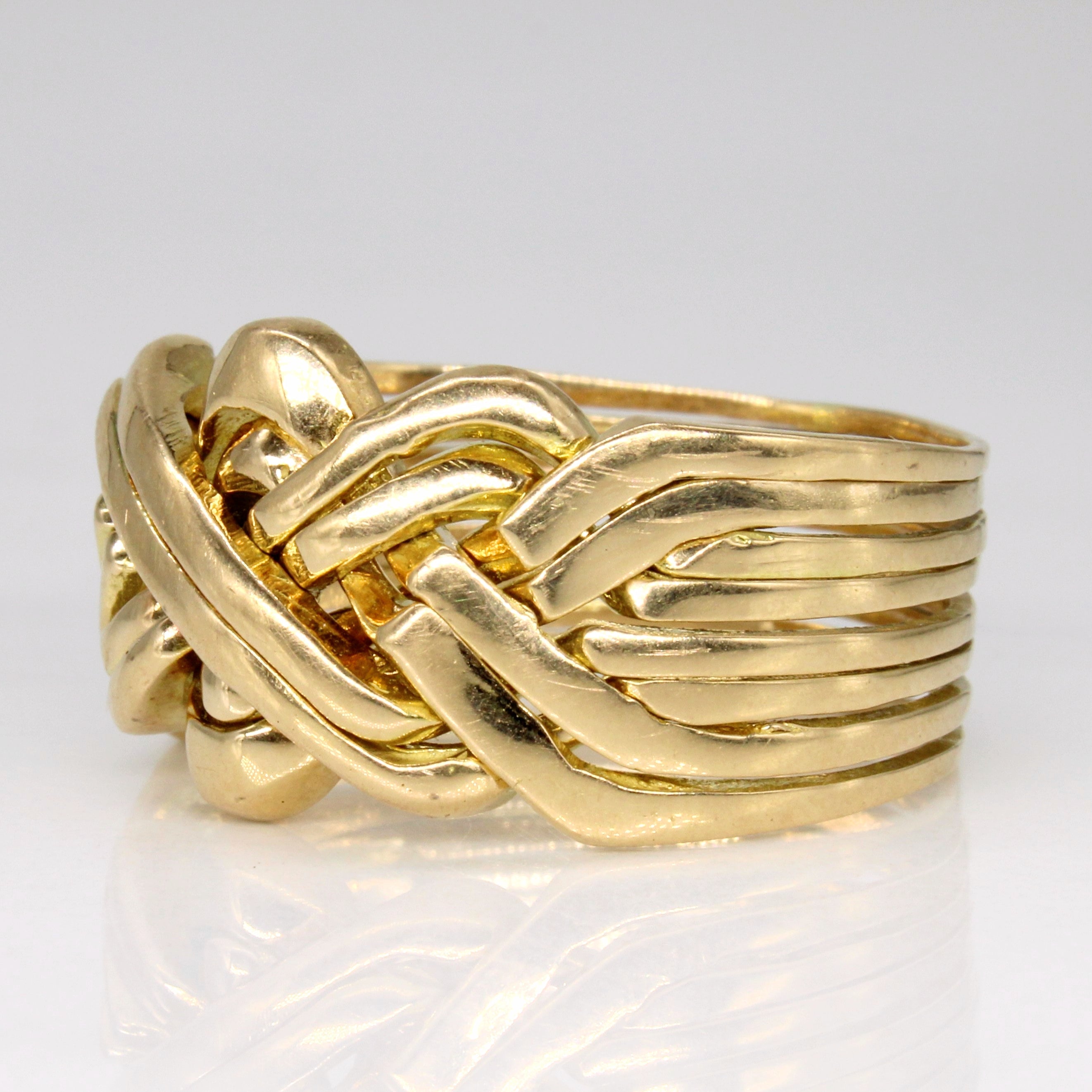 18k Yellow Gold Puzzle Ring | SZ 13 |