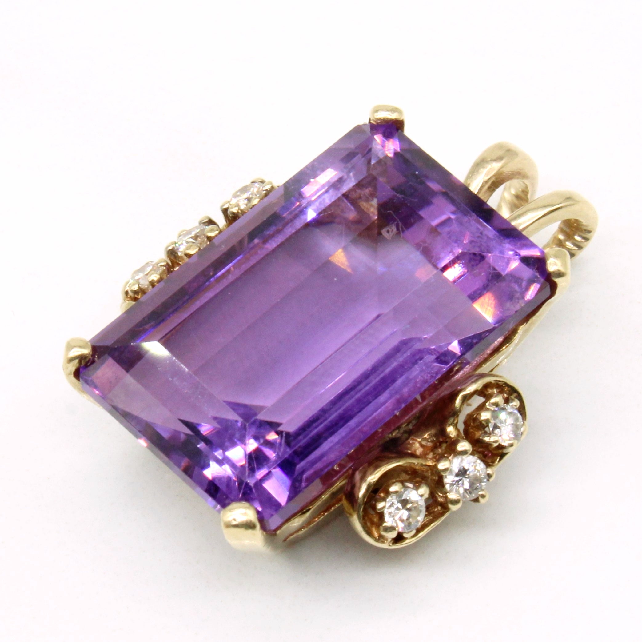 Amethyst & Diamond Cocktail Pendant | 17.50ct, 0.18ctw |