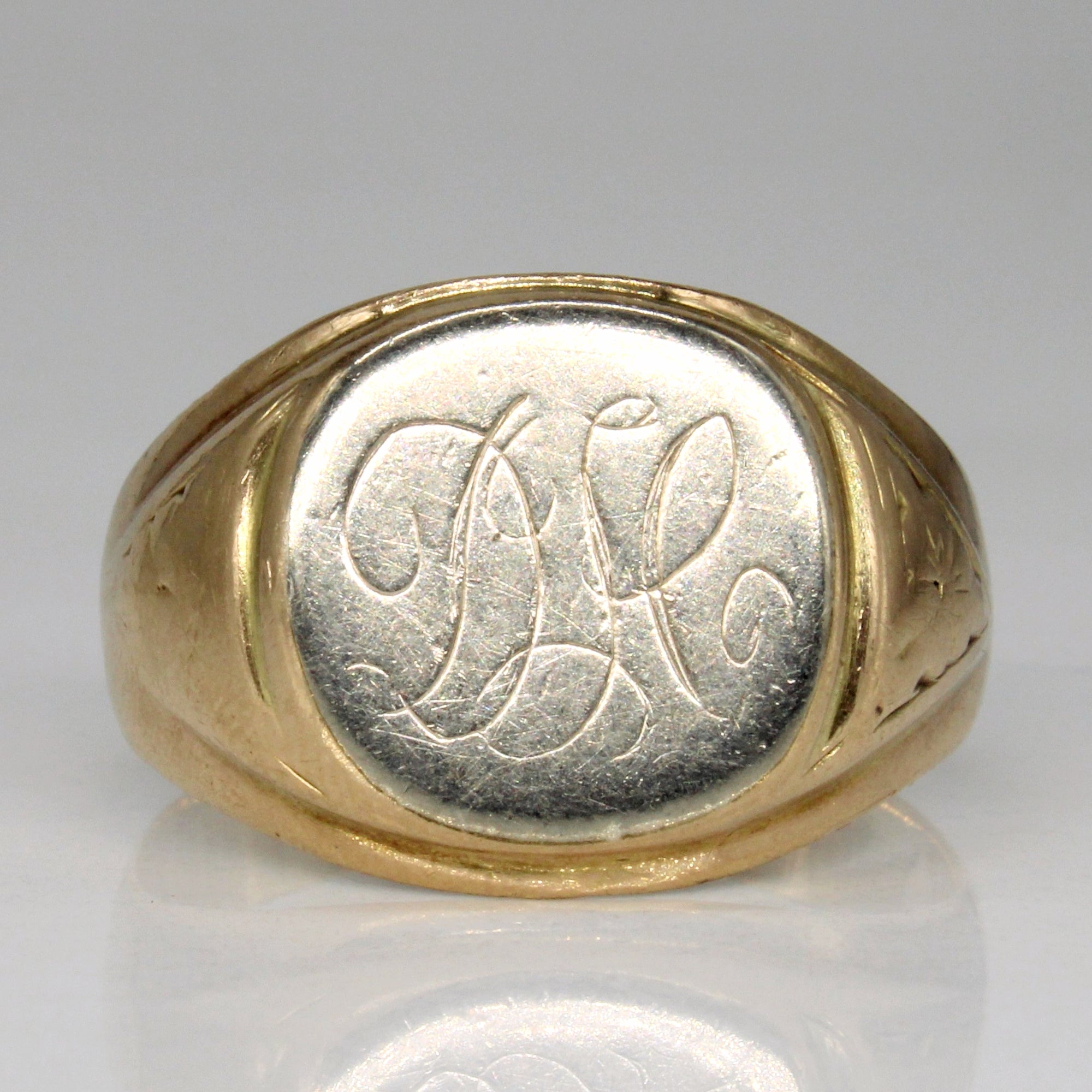 10k Two Tone Gold Signet Ring | SZ 9.5 |