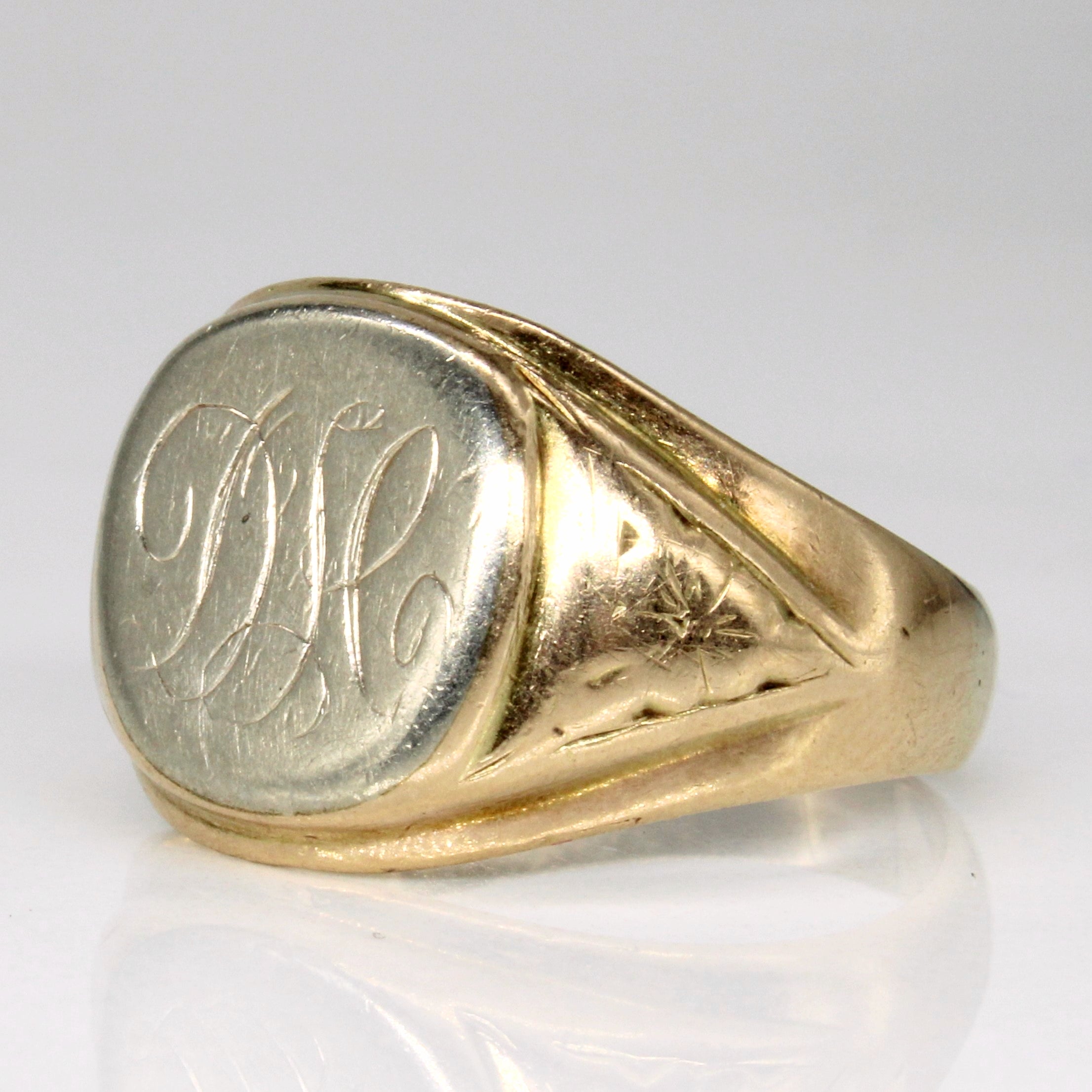 10k Two Tone Gold Signet Ring | SZ 9.5 |