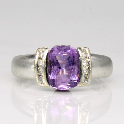 Amethyst & Diamond Cocktail Ring | 1.25ctw, 0.08ctw | SZ 6.5 |