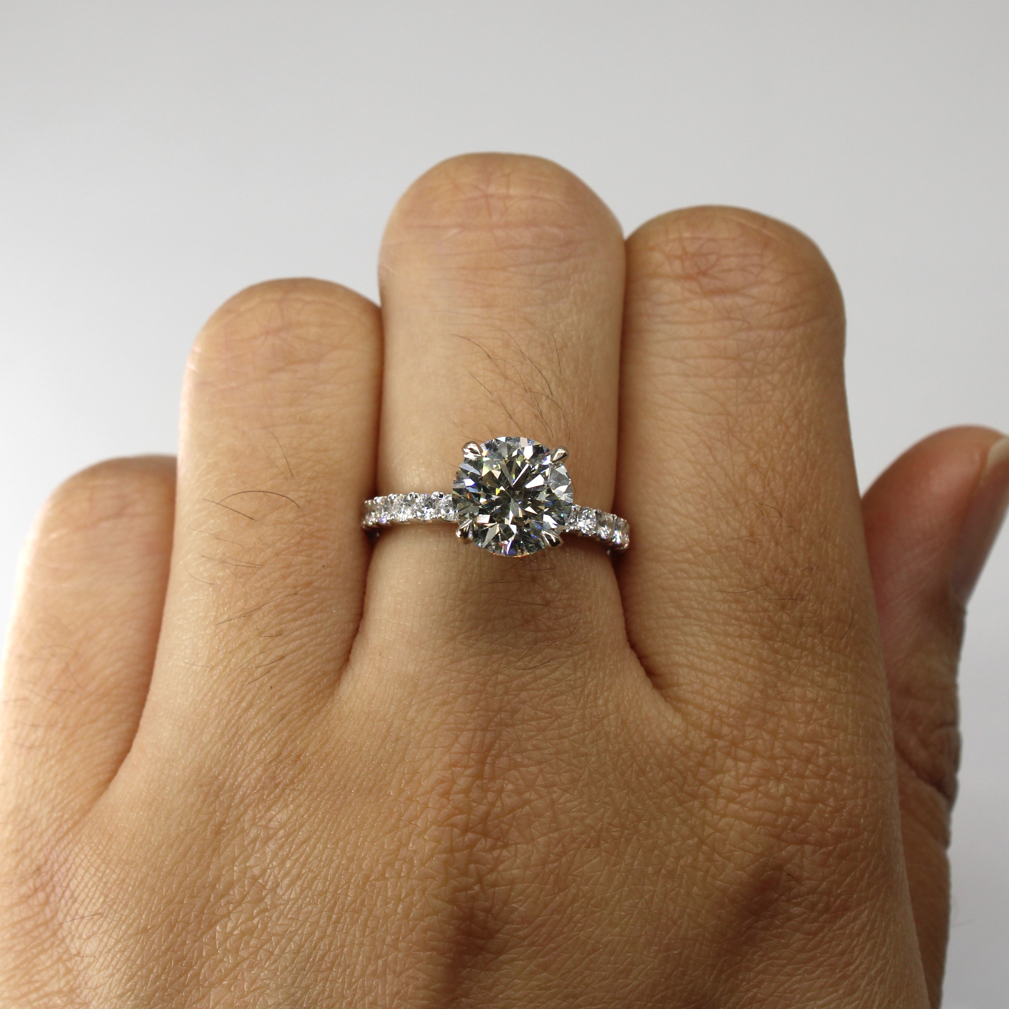 Canadian Diamond Engagement Ring | 2.42ct SI1 G Ex | 2.82ctw | SZ 6 |