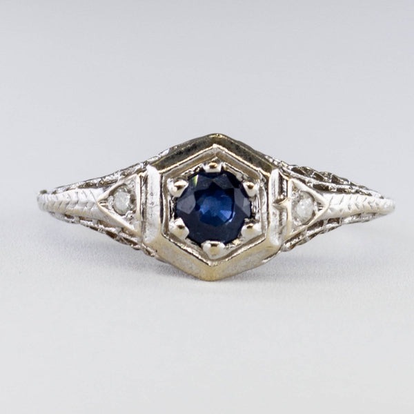Art Deco Era Sapphire & Diamond Ring | 0.28ct, 0.04ctw | SZ 6 |