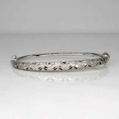 18k White Gold Bangle Bracelet | 7