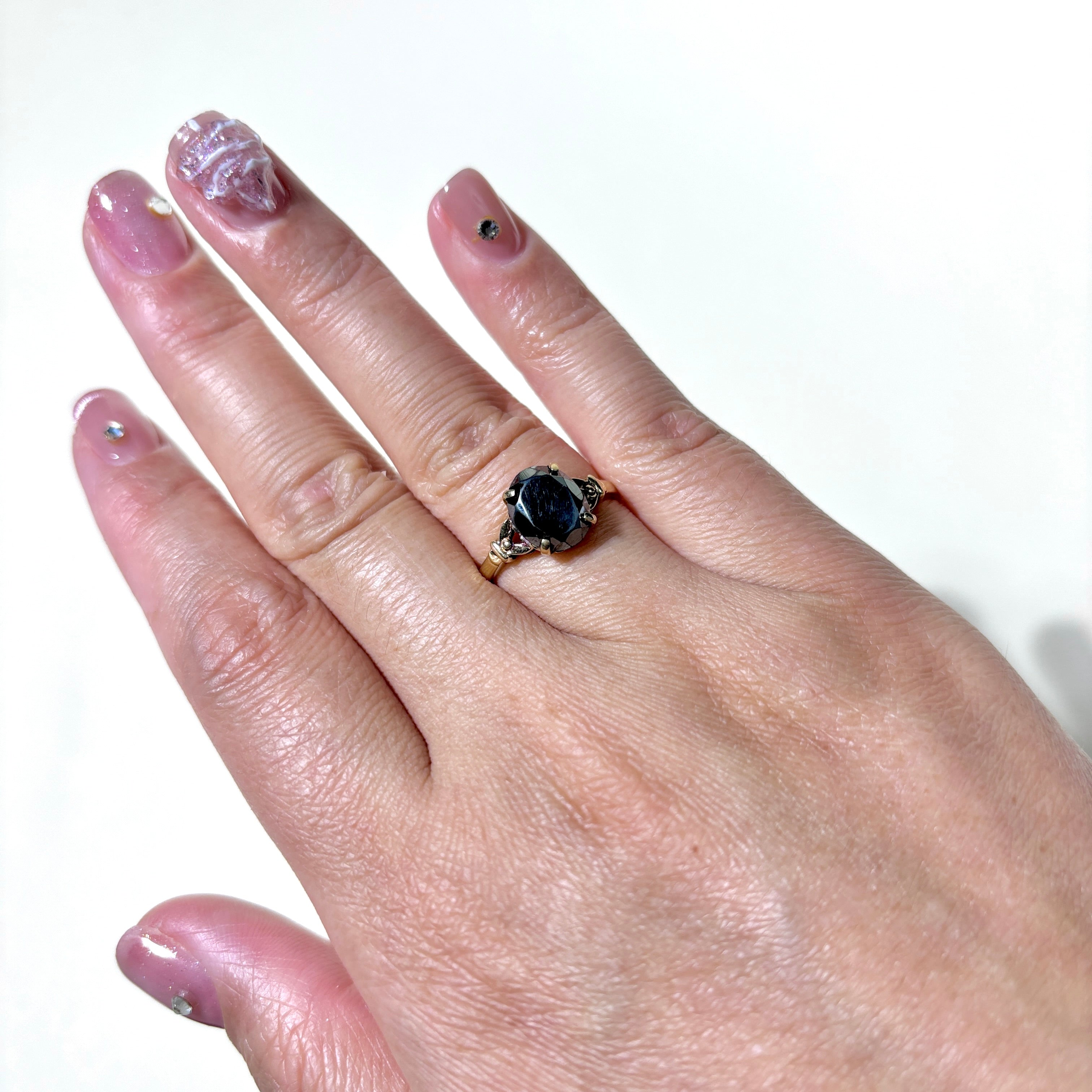 Bague en or jaune 10 carats et hématite | 1,76 ct | Taille 6,5 | 