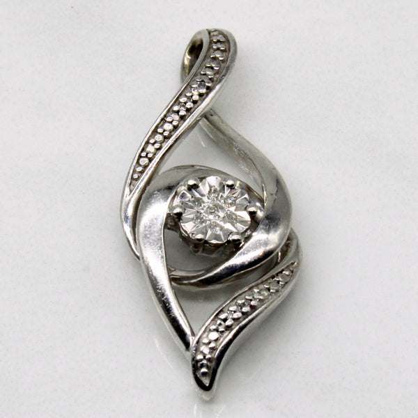 Ornate Silver and Diamond pendant | 0.03ctw |