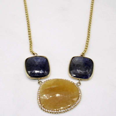 Sapphire & Diamond Necklace | 49.00ctw, 0.60ctw | 18