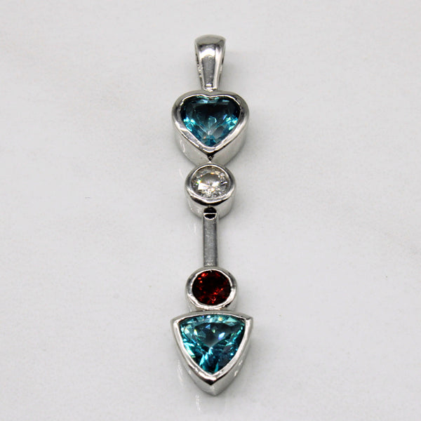 Blue Topaz & Diamond Pendant | 2.00ctw, 0.25ct |