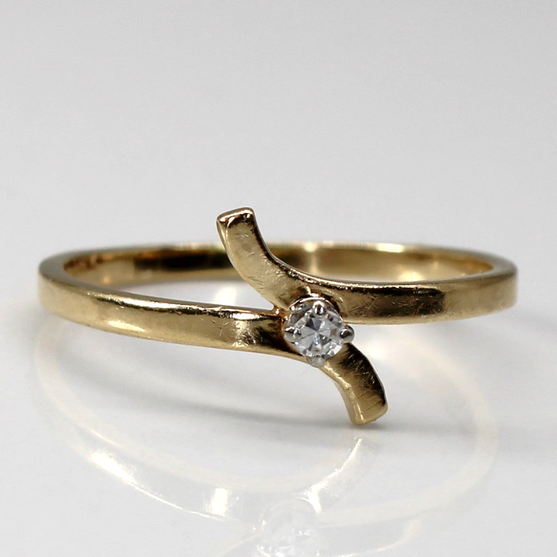 Bypass Solitaire Diamond Ring | 0.03ct | SZ 6 |