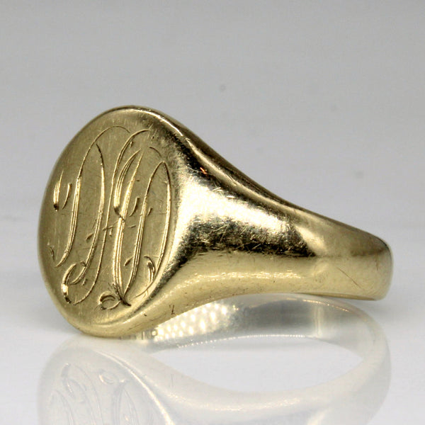 1977 9k Yellow Gold Initial Ring | SZ 10 |