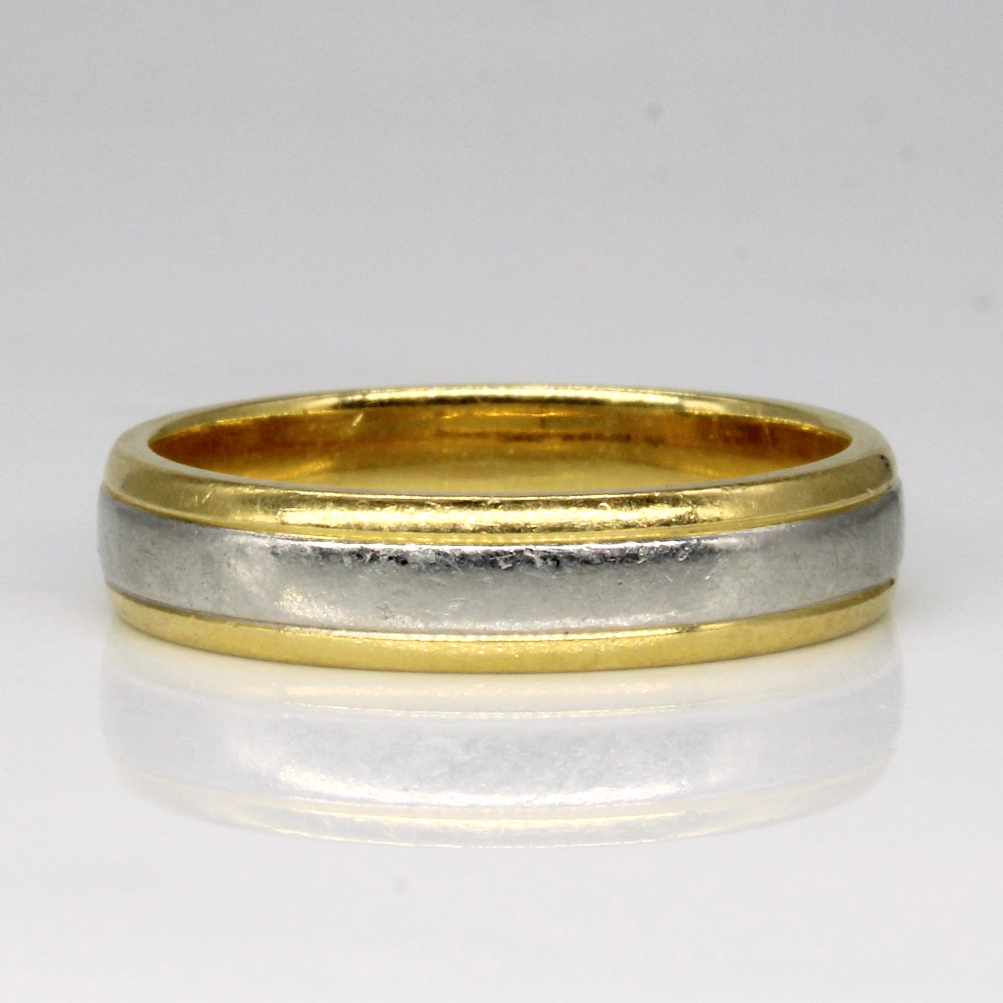 Hallmarked Platinum and 18k Gold Band | SZ 8 |