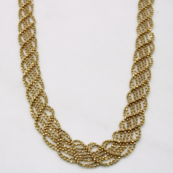 14k Yellow Gold Woven Necklace | 16