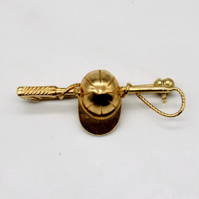 18k Yellow Gold Hat Brooch