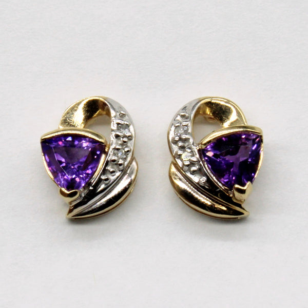 Amethyst & Diamond Earrings | 0.70ctw, 0.02ctw |