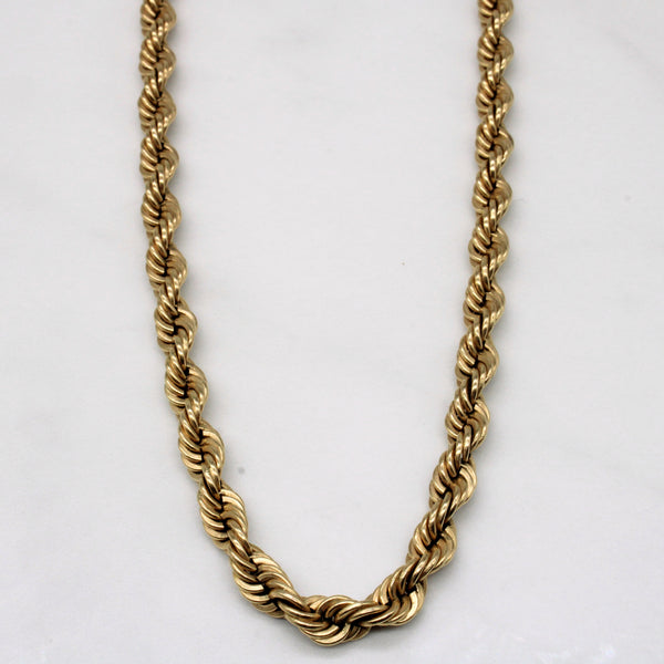 14k Yellow Gold Rope Chain | 24