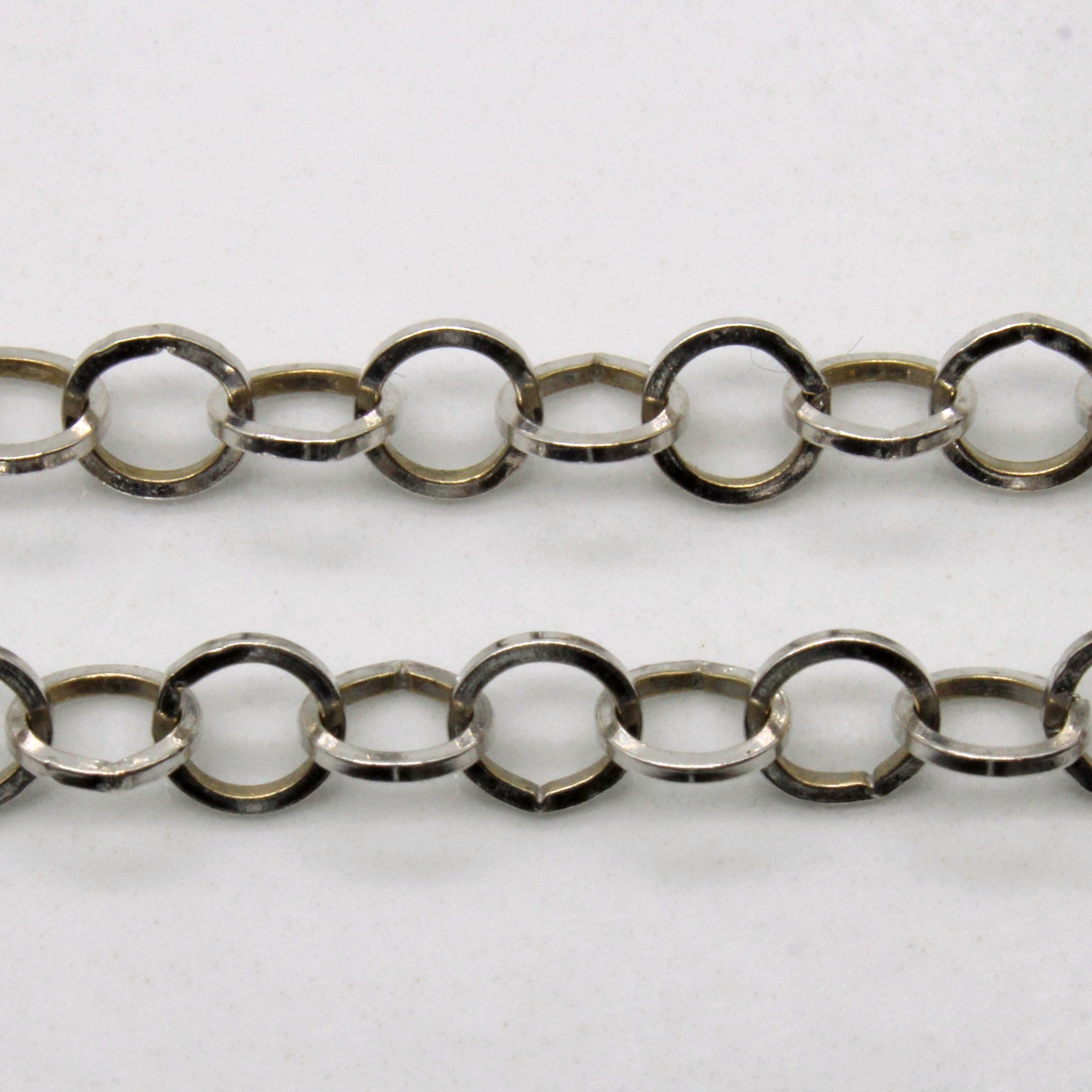 14k White Gold Circle Link Chain | 24" |