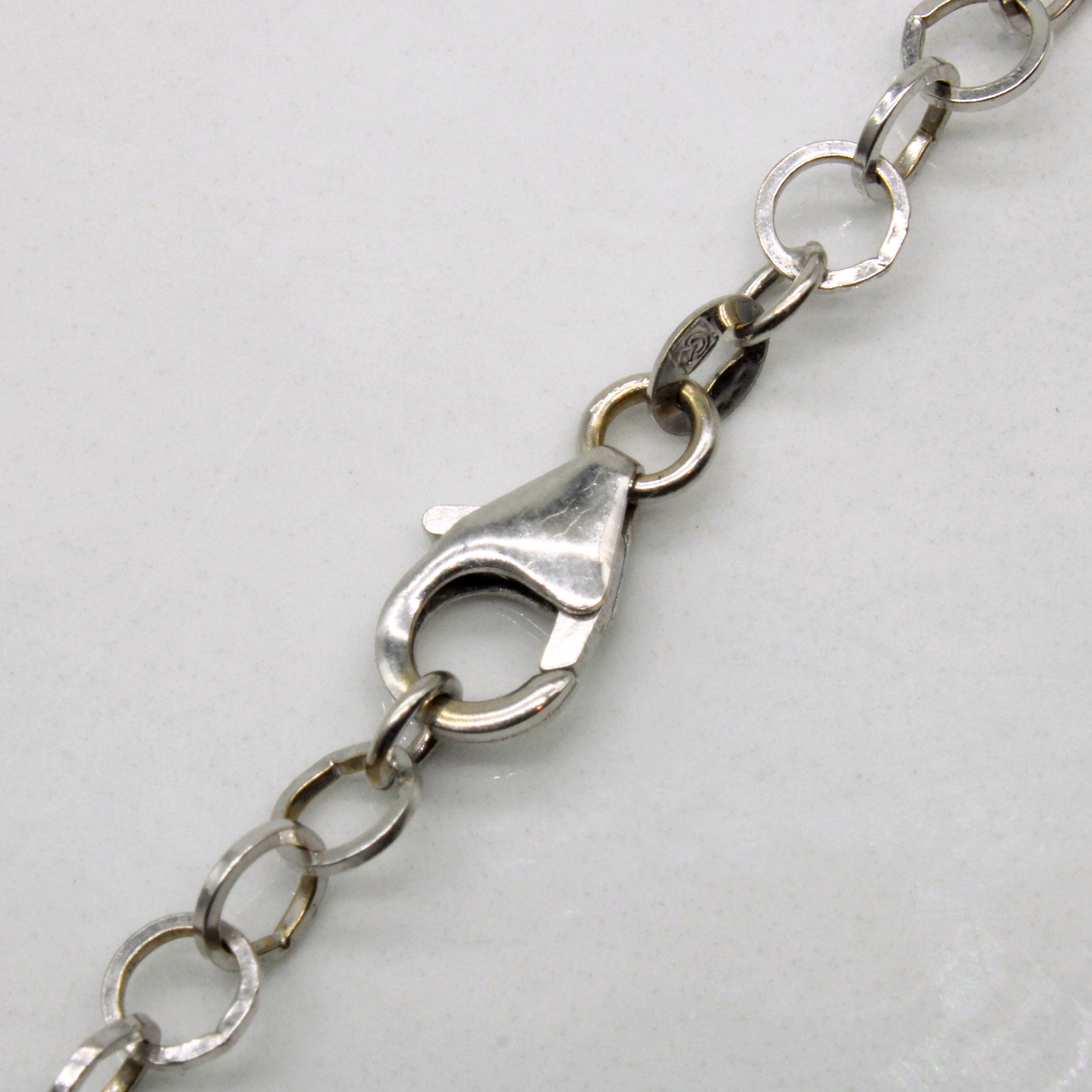 14k White Gold Circle Link Chain | 24" |