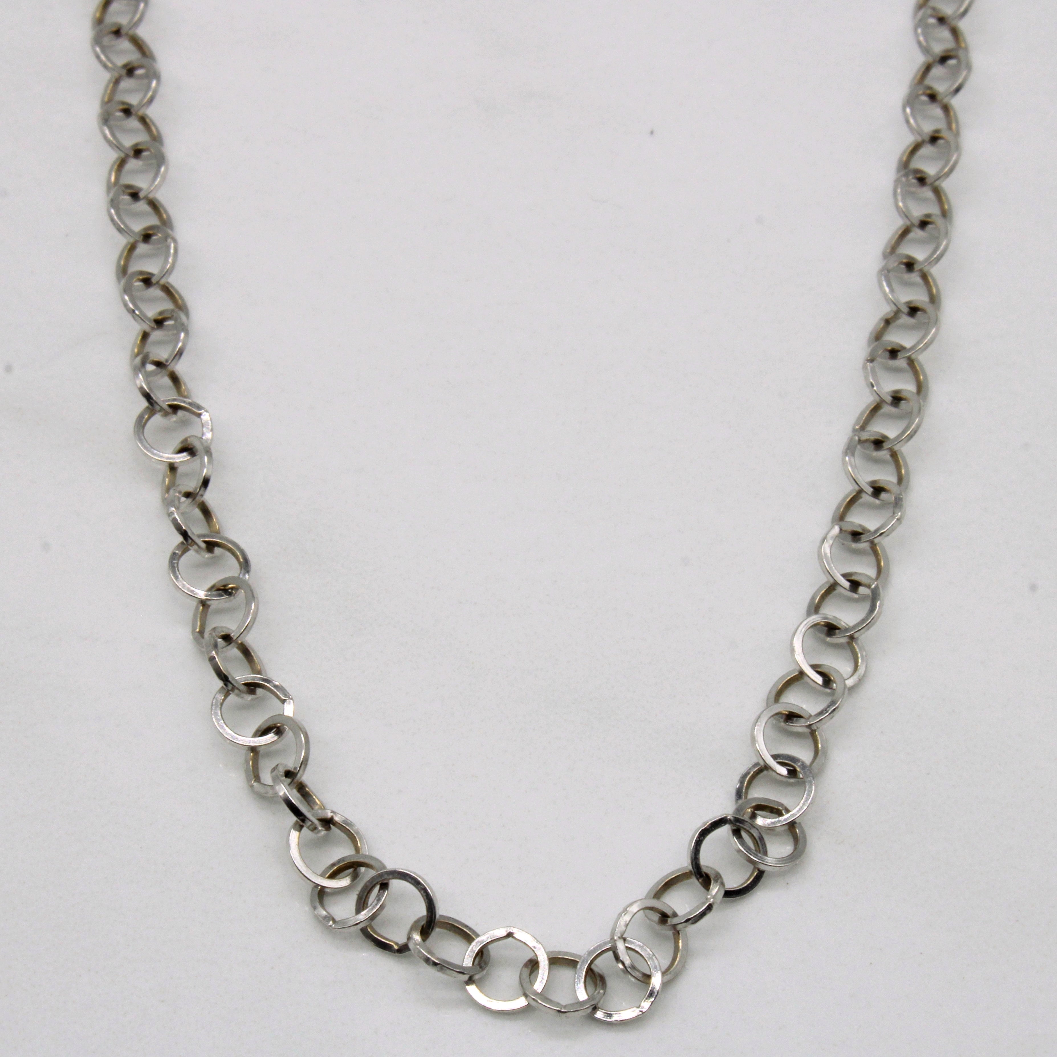 14k White Gold Circle Link Chain | 24" |