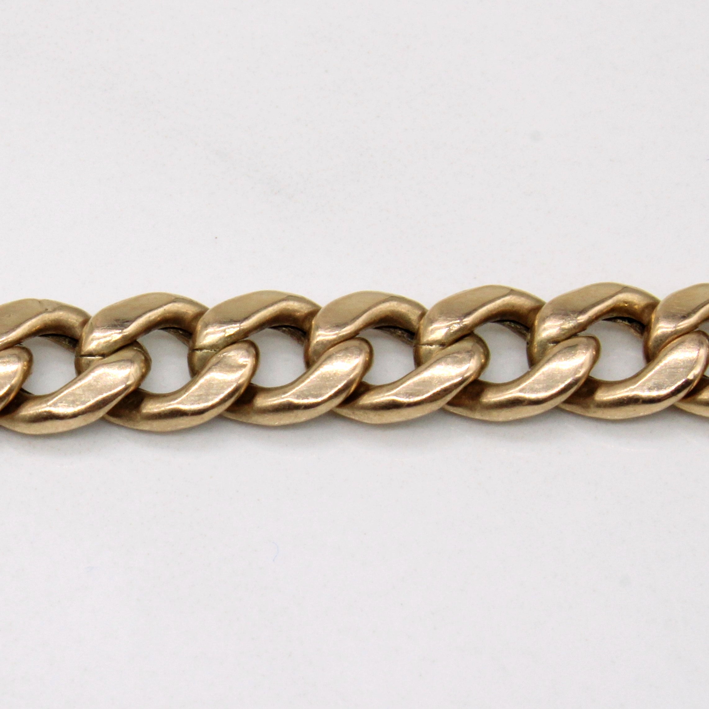 Bracelet à maillons gourmette en or jaune 10 carats | 8 pouces | 