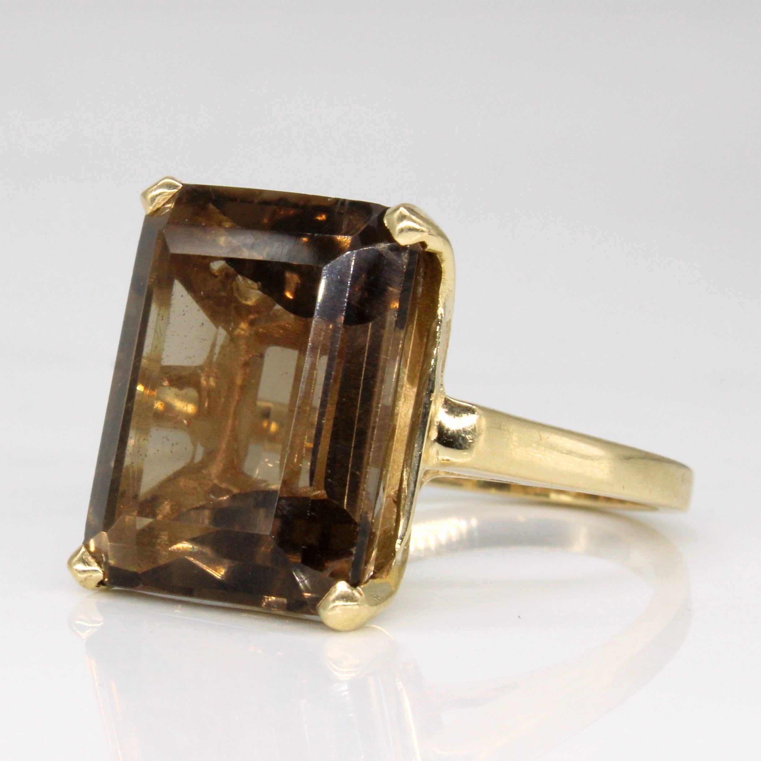 Smoky Quartz Cocktail Ring | 11.50ct | SZ 6.25 |