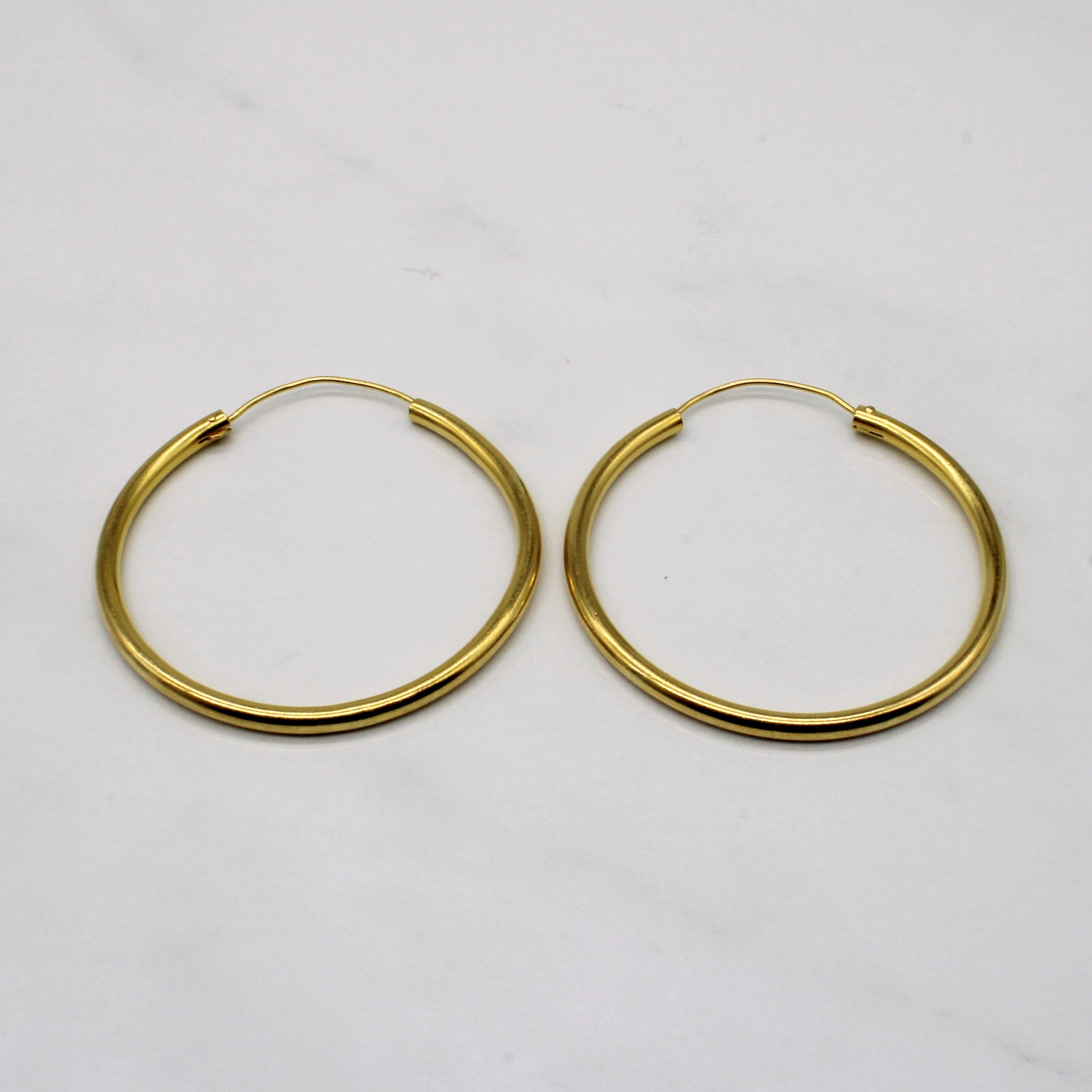 21k Yellow Gold Hoop Earrings