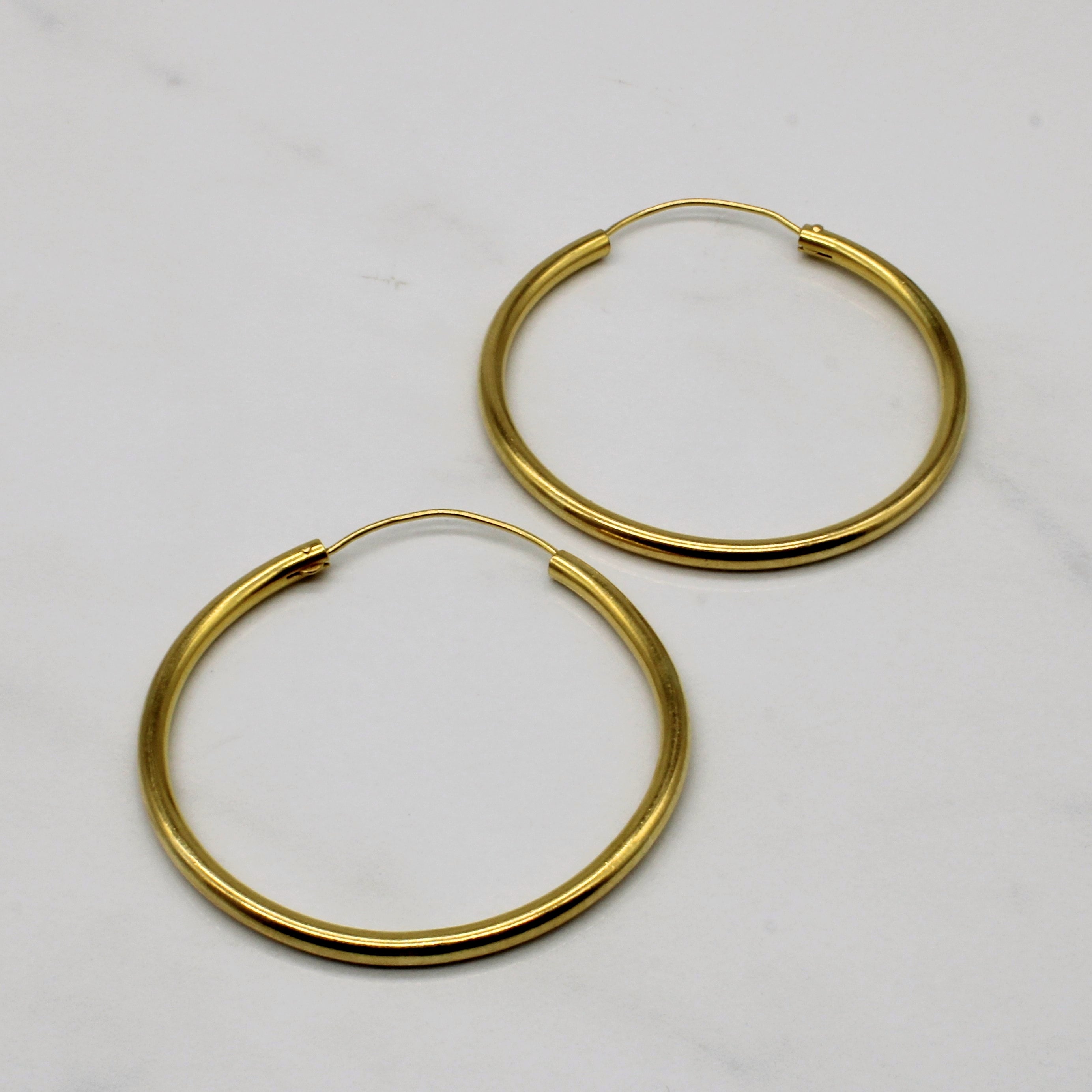 21k Yellow Gold Hoop Earrings