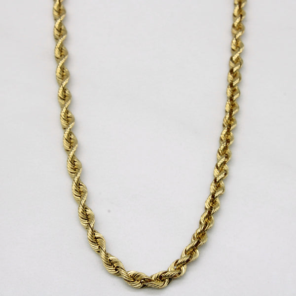 14k Yellow Gold Rope Chain | 24