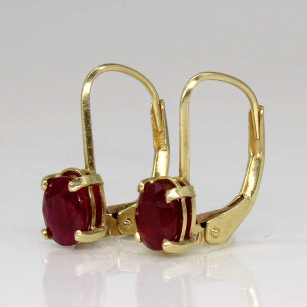 Synthetic Ruby Hoop Earrings | 1.00ctw |