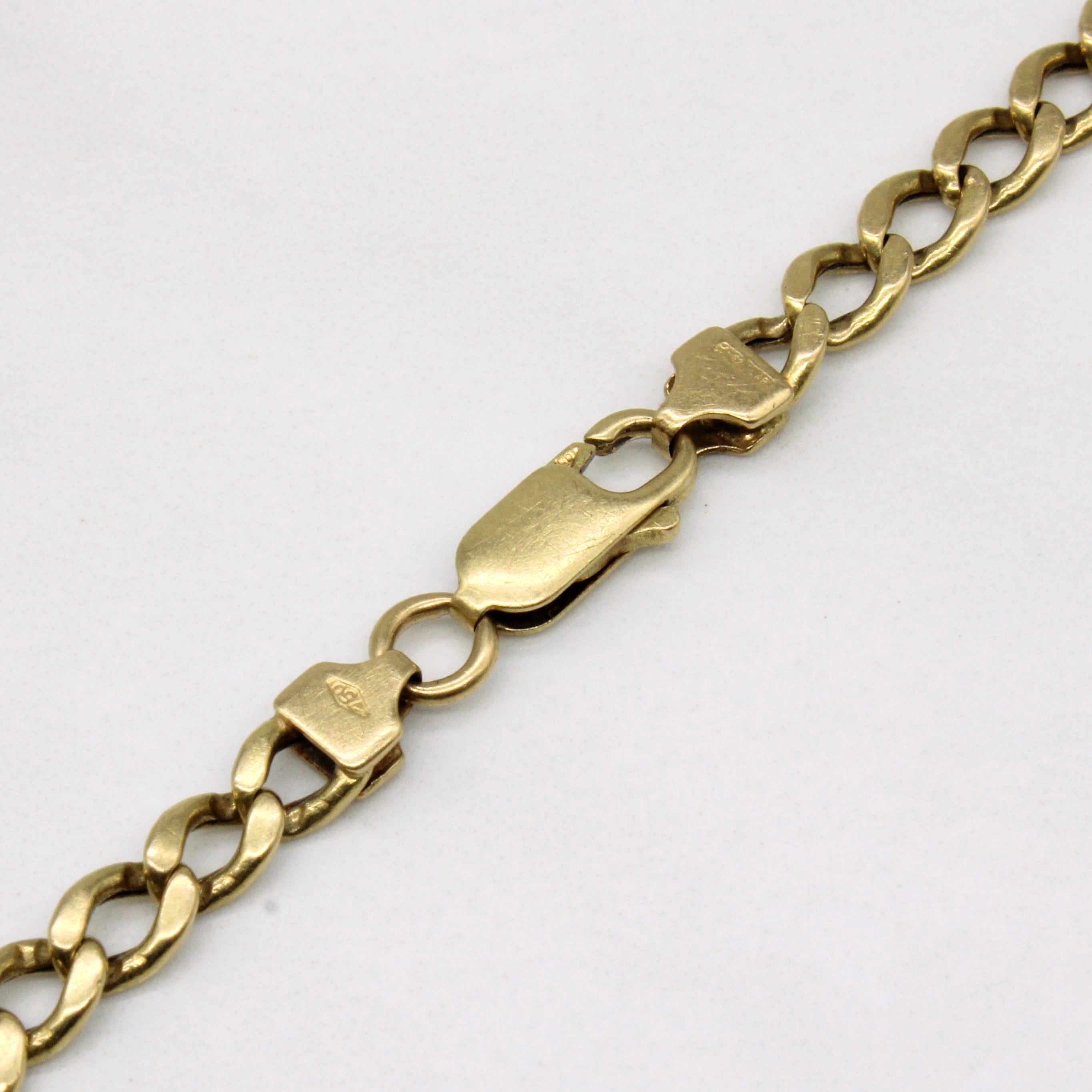 Bracelet italien à maillons gourmette en or jaune 18 carats | 8" | 