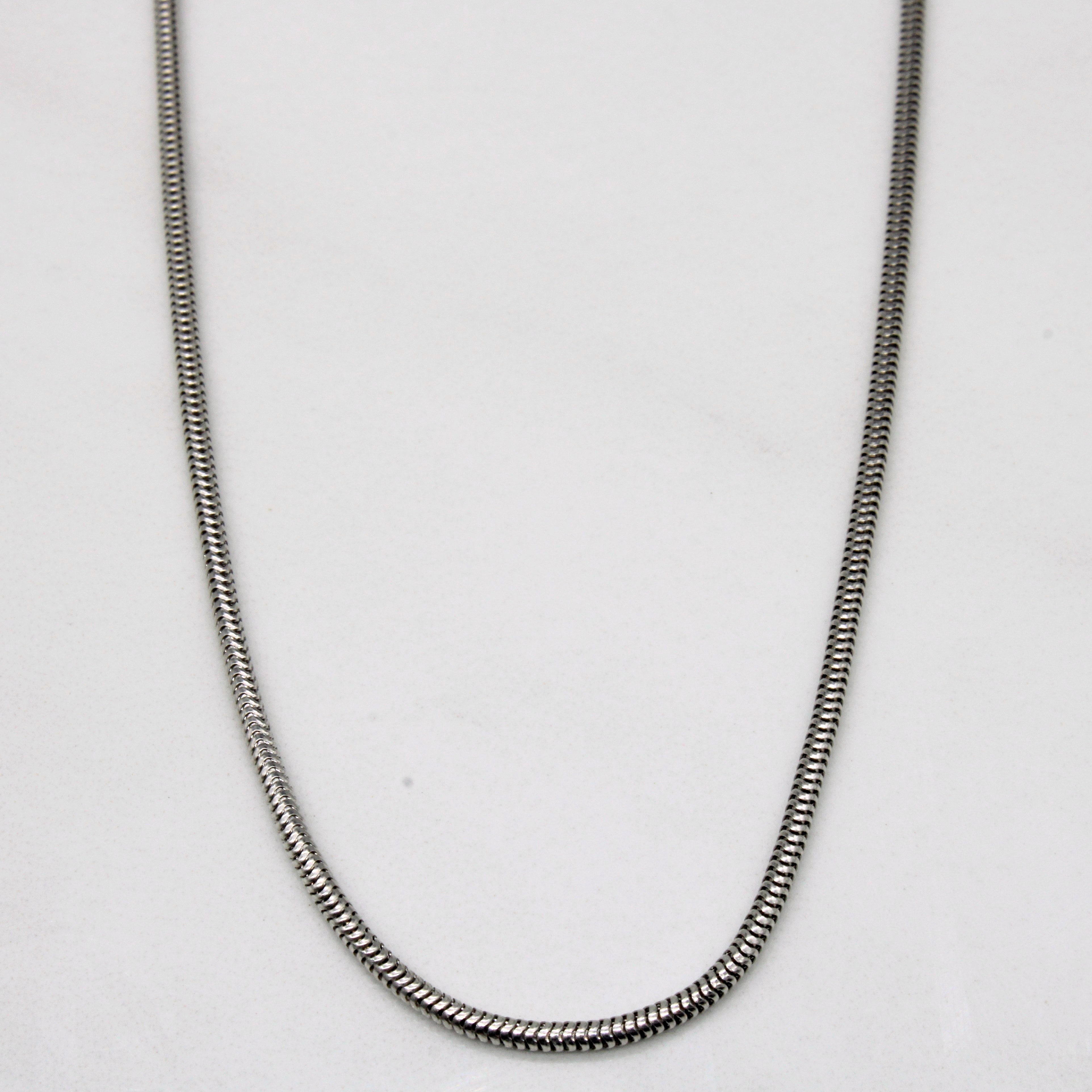14k White Gold Tube Chain | 17" |