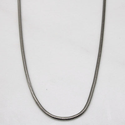 14k White Gold Tube Chain | 17