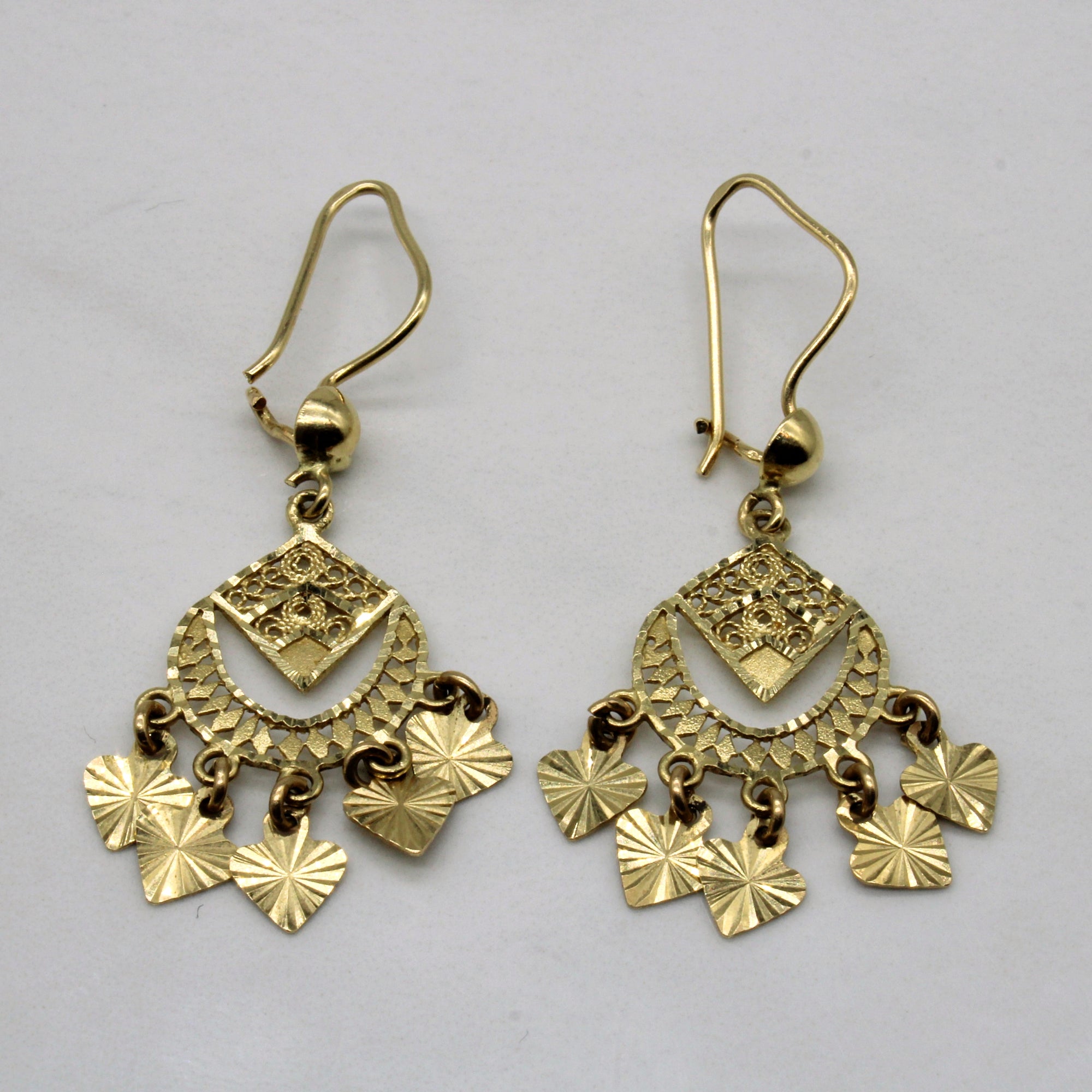 14k Yellow Gold Drop Earrings