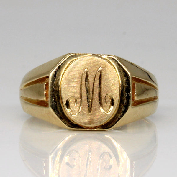 14k Yellow Gold 'M' Initial Ring | SZ 7.25 |