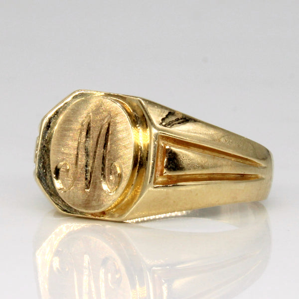 14k Yellow Gold 'M' Initial Ring | SZ 7.25 |