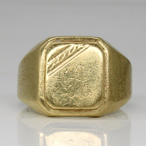 10k Yellow Gold 'A' Initial Ring | SZ 11.75 |