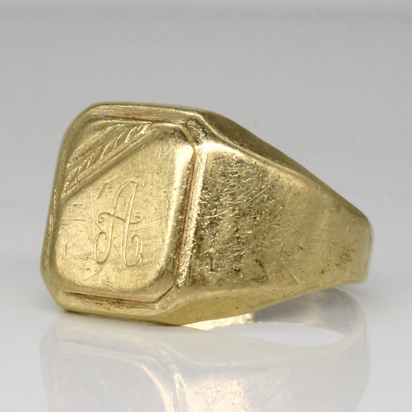 10k Yellow Gold 'A' Initial Ring | SZ 11.75 |