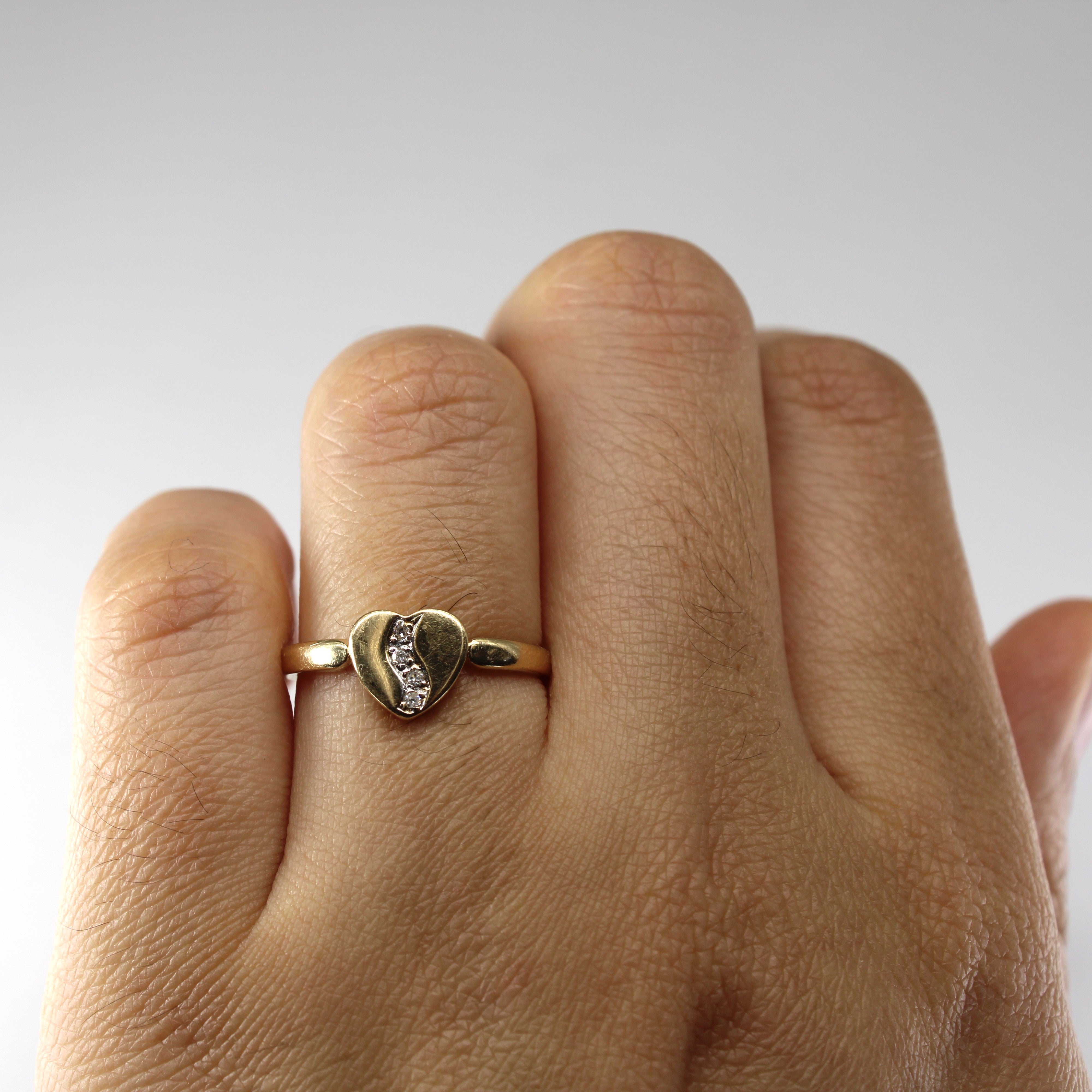 Diamond Heart Design Ring | 0.03ct | SZ 6 |