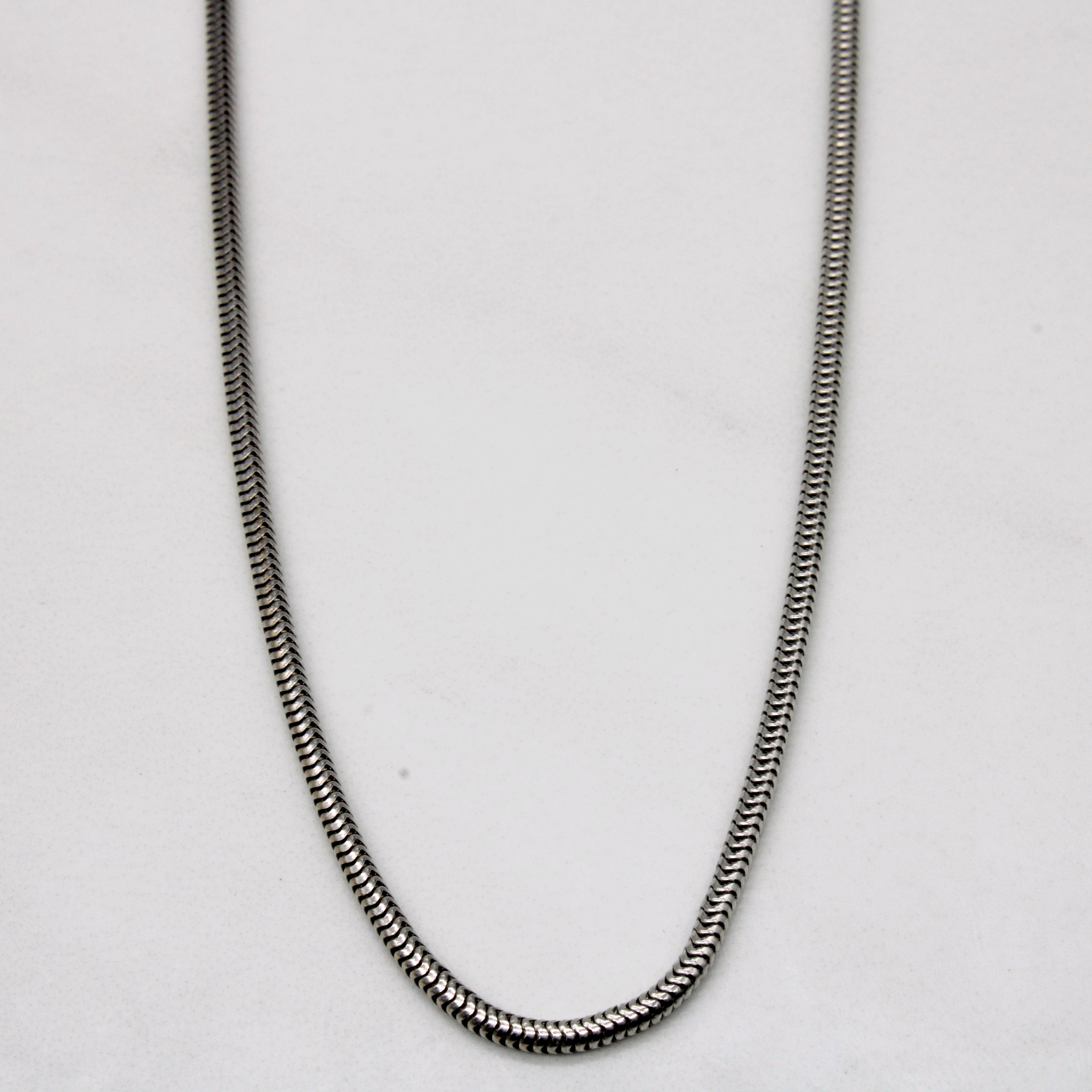 14k White Gold Tube Chain | 21