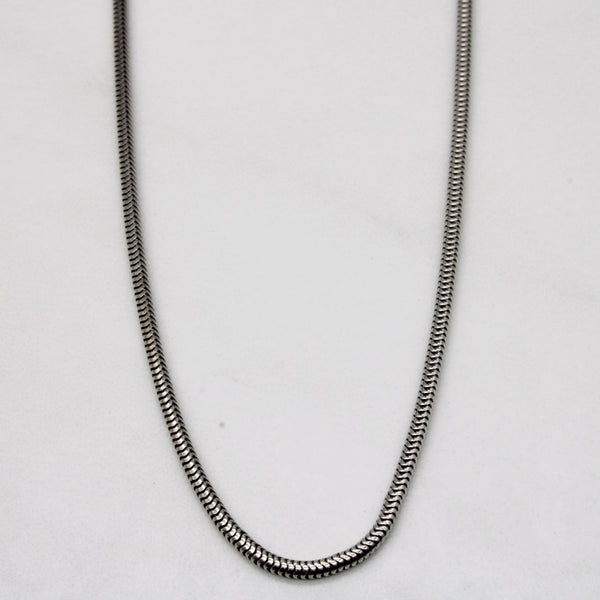 14k White Gold Tube Chain | 21