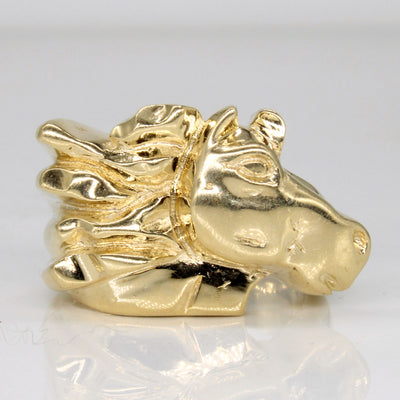 14k Yellow Gold Horse Ring | SZ 11 |