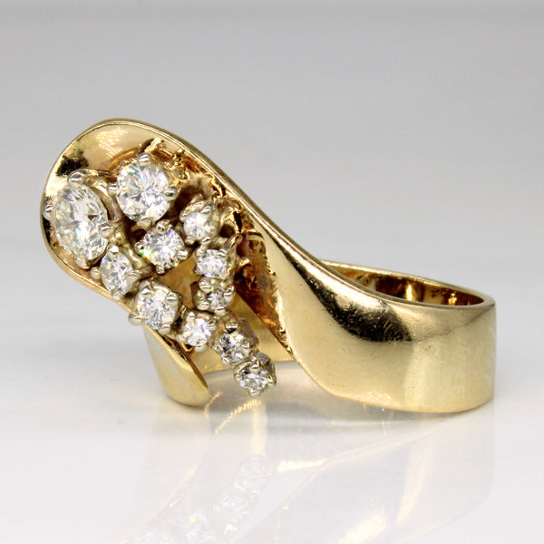 Diamond Cocktail 14k Ring | 0.81ctw | SZ 7.75 |
